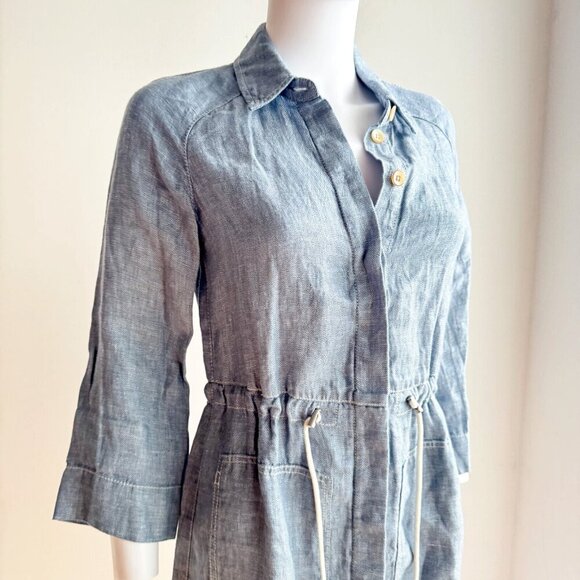 Sandwitch_Linen Blue Linen Button Down Midi Dress 34/S - Picture 5 of 8